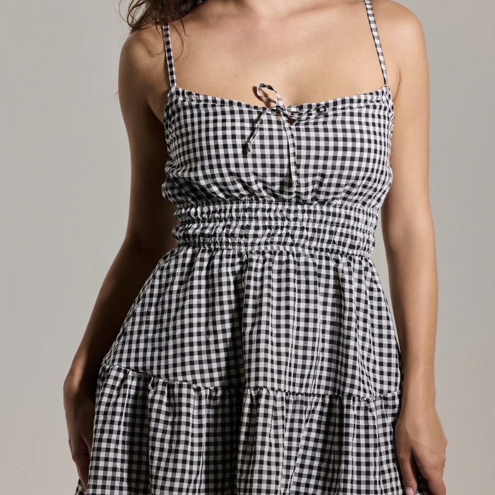 (Limited Edition) Klassy Network Black and White Checkered Mini Dress - Picture 2 of 9